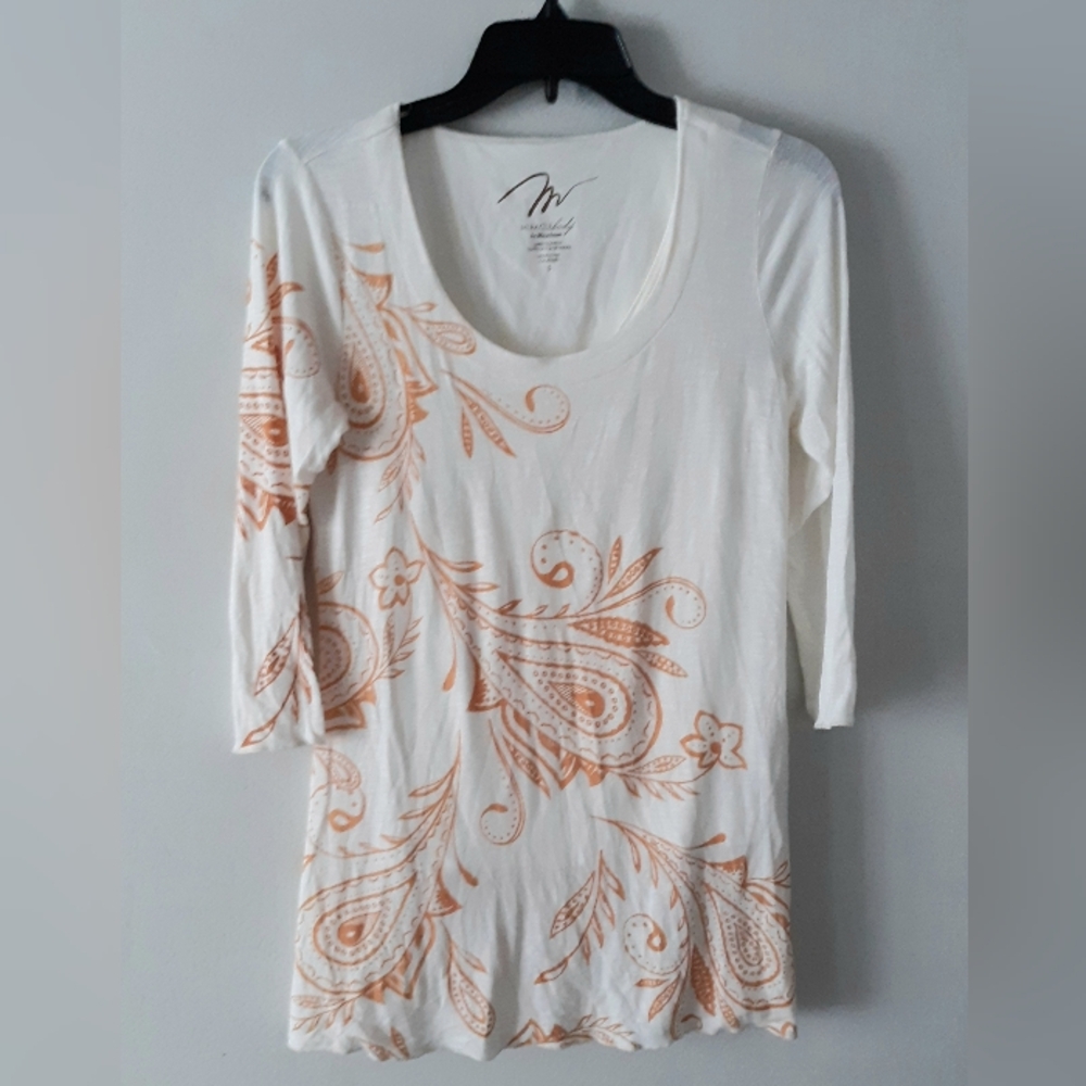 Miraclesuit Shapewear White Paisley Top Tunic Shaping Small